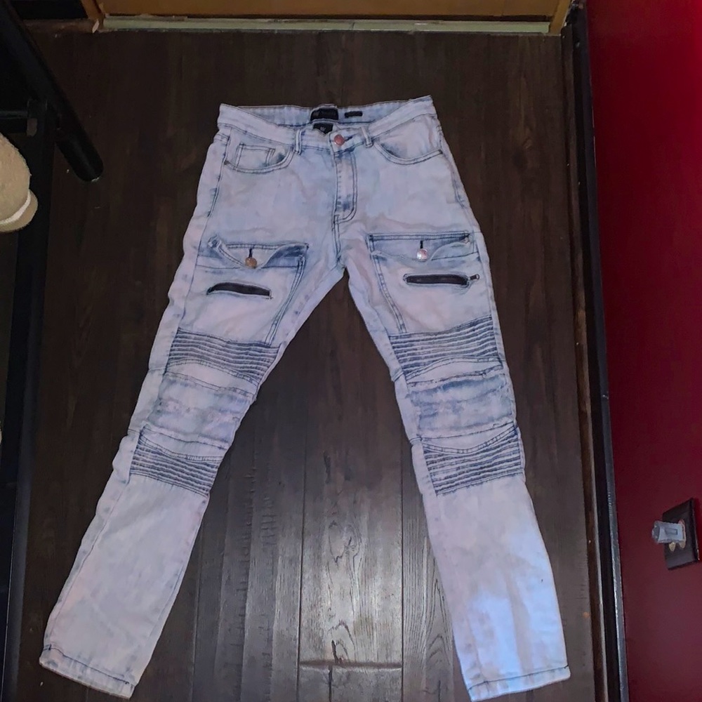 Waimea Men’s Light Blue Biker/Hip-Hop Jeans